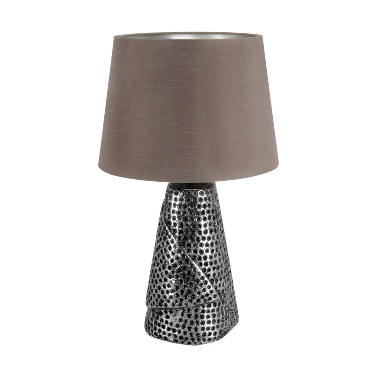 Lampa stołowa nocna MAGDA E27 SILVER / GREY 03962 Struhm Ideus lampka Srebrna srebrno szara