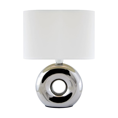 Lampa stołowa nocna GOLF E14 CHROME/WHITE 03544 Struhm Ideus lampka Chrom srebrno biała
