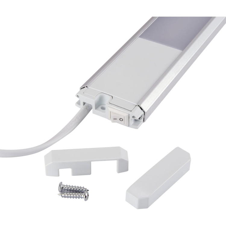 Lampa podszafkowa oprawa liniowa SMD LED TAMARA LED 20W NW 03797 Struhm Ideus IP20 120cm 4100K nowoczesna oświetleniowa do łączenia kinkiet pod szafkę z włącznikiem srebrny szary