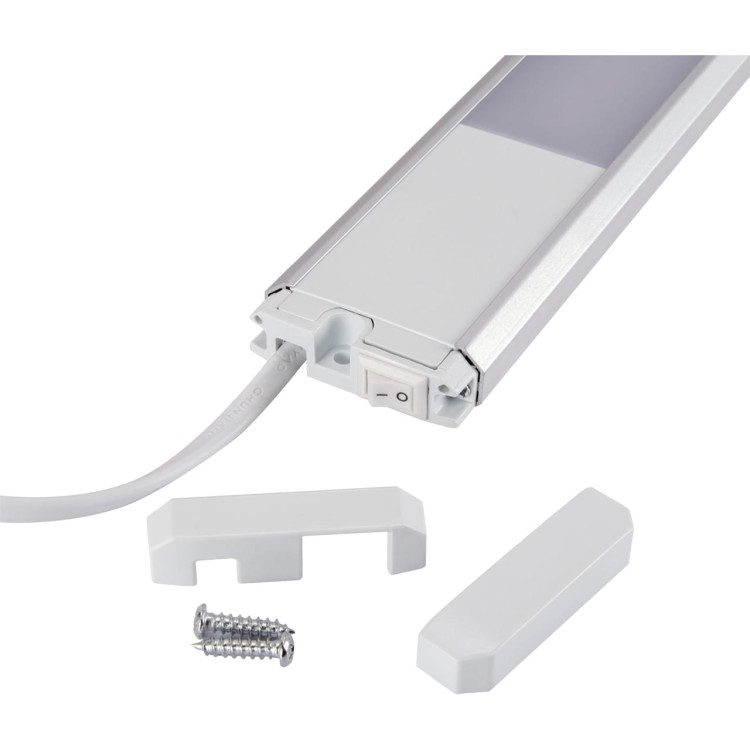 Lampa podszafkowa oprawa liniowa SMD LED TAMARA LED 15W NW 03796 Struhm Ideus IP20 90cm 4100K nowoczesna oświetleniowa do łączenia kinkiet pod szafkę z włącznikiem srebrny szary