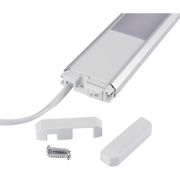 Lampa podszafkowa oprawa liniowa SMD LED TAMARA LED 10W NW 03795 Struhm Ideus IP20 58cm 4100K nowoczesna oświetleniowa do łączenia kinkiet pod szafkę z włącznikiem srebrny szary