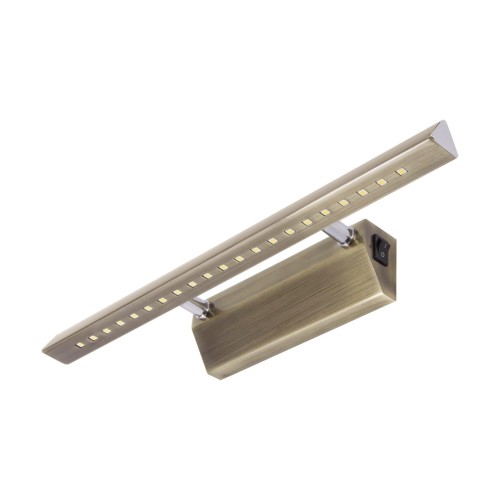 Lampa ścienna łazienkowa nad lustro SMD LED RITON LED 4W ANTIC BRASS NW 03073 Struhm Ideus IP20 40cm 3900K nowoczesna oprawa oświetleniowa kinkiet nad obraz łazienkowy do łazienki z włącznikiem antyczny mosiądz