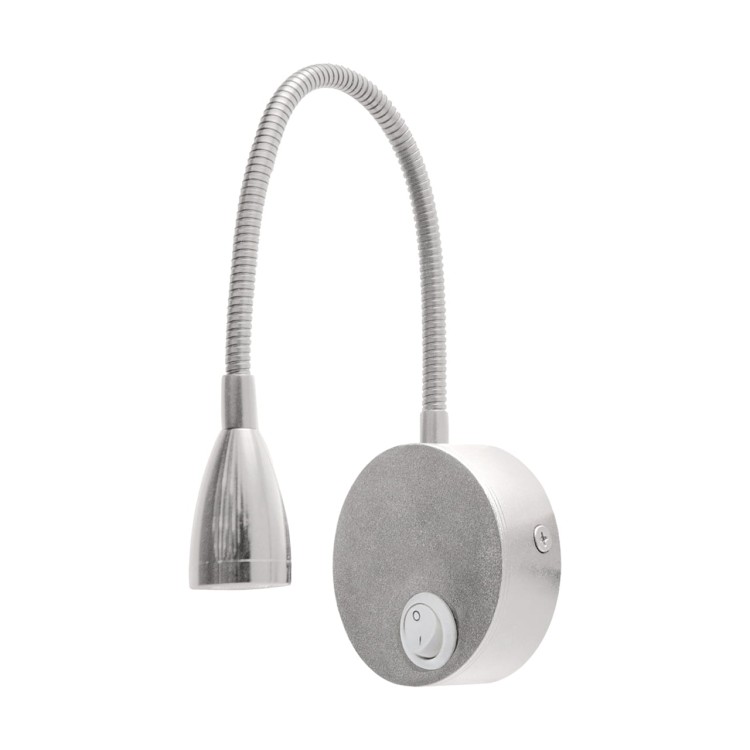 Lampa ścienno-sufitowa Kinkiet z włącznikiem Industrialny POWER LED NINA LED 3W SILVER NW 03740 Struhm Ideus Loft nowoczesny metalowy regulowany Srebrna srebrny pojedynczy