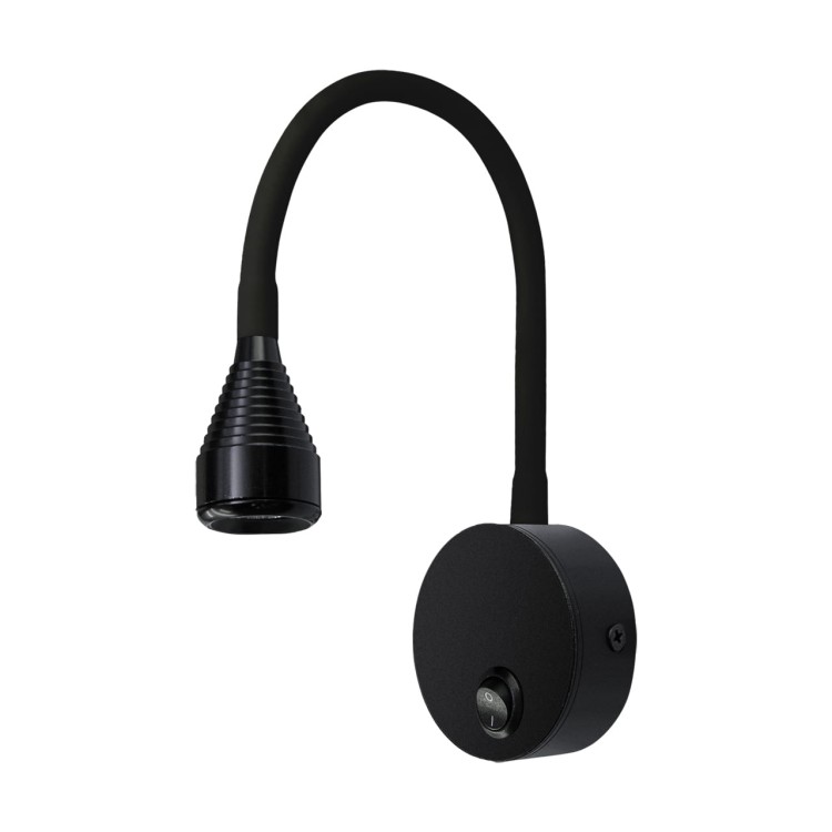 Lampa ścienno-sufitowa Kinkiet z włącznikiem Industrialny COB LED POLA LED 3,5W BLACK NW 03739 Struhm Ideus Loft nowoczesny metalowy regulowany Czarna czarny pojedynczy