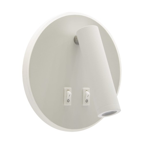 Lampa ścienno-sufitowa Kinkiet z włącznikiem Industrialny SMD LED OTELLO LED C 6W+3W WHITE 03722 Struhm Ideus Loft nowoczesny metalowy Biała biały pojedynczy