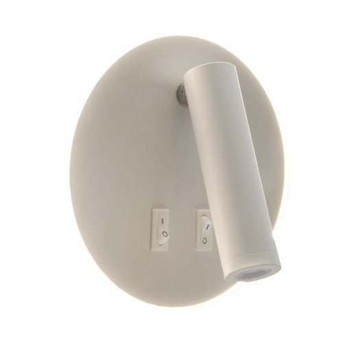 Lampa ścienno-sufitowa Kinkiet z włącznikiem Industrialny SMD LED OTELLO LED C 6W+3W WHITE 03722 Struhm Ideus Loft nowoczesny metalowy Biała biały pojedynczy
