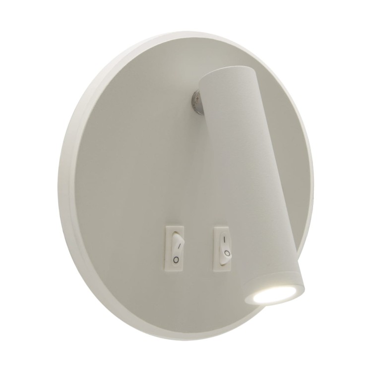Lampa ścienno-sufitowa Kinkiet z włącznikiem Industrialny SMD LED OTELLO LED C 6W+3W WHITE 03722 Struhm Ideus Loft nowoczesny metalowy Biała biały pojedynczy