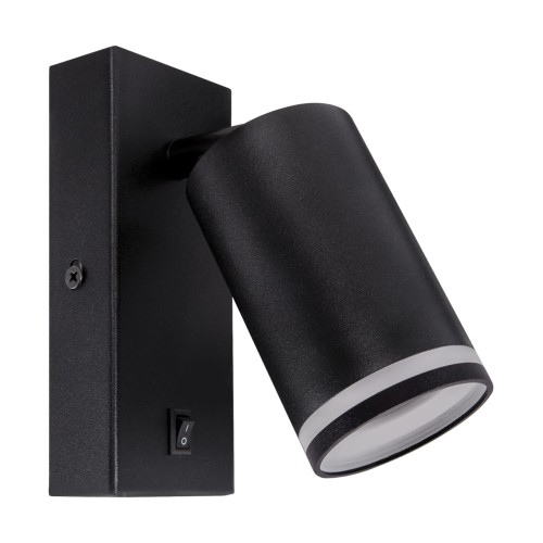Lampa ścienno-sufitowa Kinkiet z włącznikiem Industrialny ZULA WLL GU10 BLACK 03998 Struhm Ideus Loft nowoczesny metalowy Czarna czarny pojedynczy