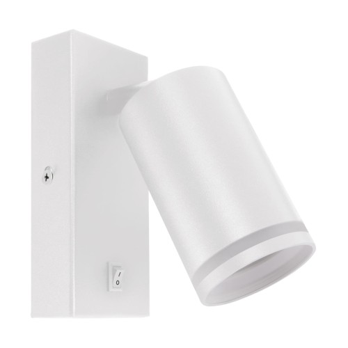 Lampa ścienno-sufitowa Kinkiet z włącznikiem Industrialny ZULA WLL GU10 WHITE 03997 Struhm Ideus Loft nowoczesny metalowy Biała biały pojedynczy
