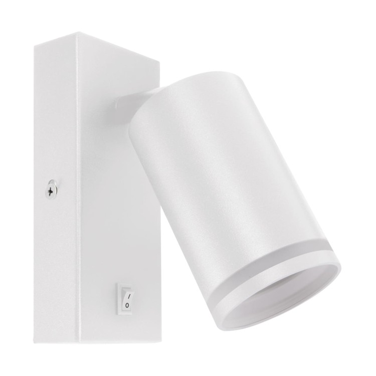 Lampa ścienno-sufitowa Kinkiet z włącznikiem Industrialny ZULA WLL GU10 WHITE 03997 Struhm Ideus Loft nowoczesny metalowy Biała biały pojedynczy