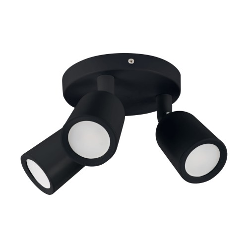 Lampa ścienno-sufitowa Kinkiet Industrialny BOGNA GU10 3C BLACK 03987 Struhm Ideus 3x GU10 Loft nowoczesny metalowy Czarna czarny potrójny