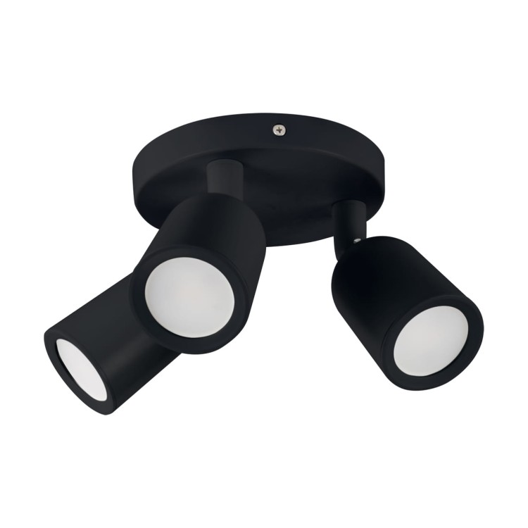 Lampa ścienno-sufitowa Kinkiet Industrialny BOGNA GU10 3C BLACK 03987 Struhm Ideus 3x GU10 Loft nowoczesny metalowy Czarna czarny potrójny