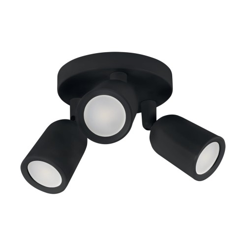 Lampa ścienno-sufitowa Kinkiet Industrialny BOGNA GU10 3C BLACK 03987 Struhm Ideus 3x GU10 Loft nowoczesny metalowy Czarna czarny potrójny