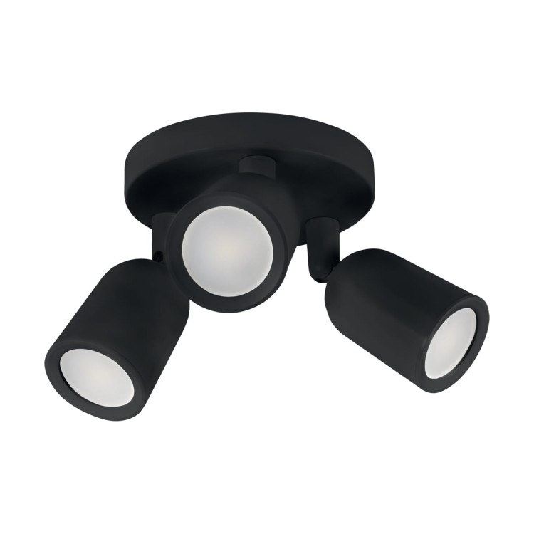 Lampa ścienno-sufitowa Kinkiet Industrialny BOGNA GU10 3C BLACK 03987 Struhm Ideus 3x GU10 Loft nowoczesny metalowy Czarna czarny potrójny