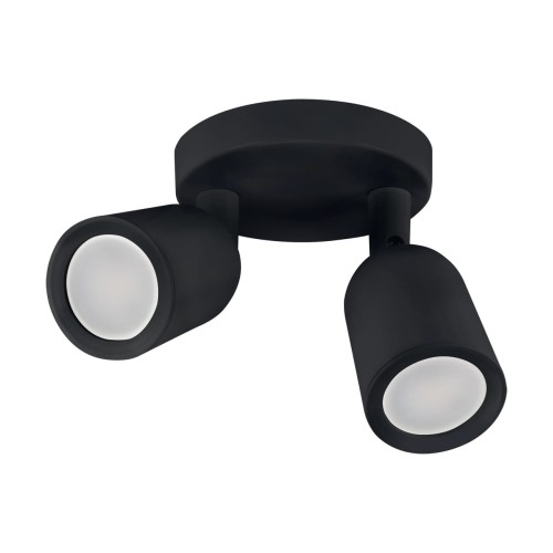 Lampa ścienno-sufitowa Kinkiet Industrialny BOGNA GU10 2C BLACK 03985 Struhm Ideus 2x GU10 Loft nowoczesny metalowy Czarna czarny podwójny