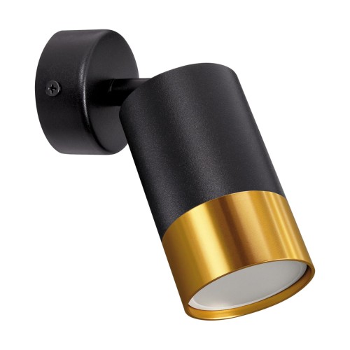 Lampa ścienno-sufitowa Kinkiet Industrialny PUZON SPT GU10 BLACK/GOLD 04131 Struhm Ideus Loft nowoczesny metalowy Czarna czarny czarno złoty pojedynczy