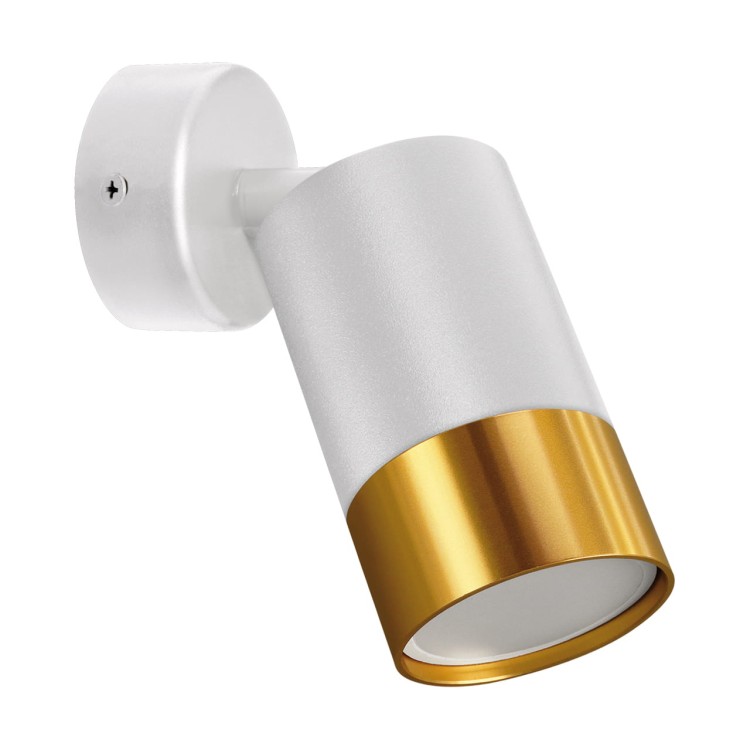 Lampa ścienno-sufitowa Kinkiet Industrialny PUZON SPT GU10 WHITE/GOLD 04130 Struhm Ideus Loft nowoczesny metalowy Biała biały biało złoty pojedynczy