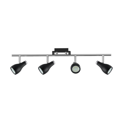 Lampa ścienno-sufitowa Kinkiet Industrialny KINGA GU10 4I 03254 Struhm Ideus 4x GU10 Loft nowoczesny metalowy Czarna czarny chrom poczwórny