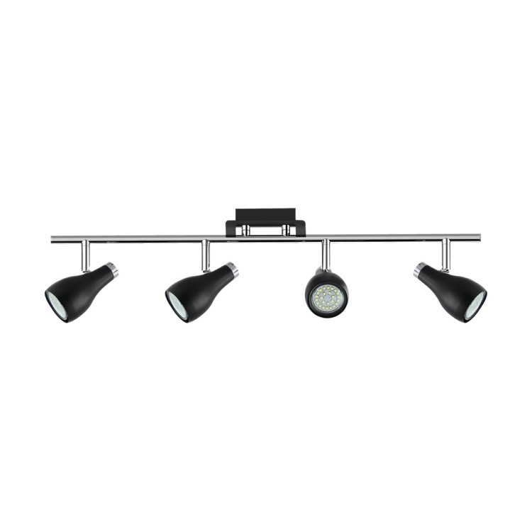Lampa ścienno-sufitowa Kinkiet Industrialny KINGA GU10 4I 03254 Struhm Ideus 4x GU10 Loft nowoczesny metalowy Czarna czarny chrom poczwórny