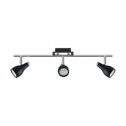 Lampa ścienno-sufitowa Kinkiet Industrialny KINGA GU10 3I 03253 Struhm Ideus 3x GU10 Loft nowoczesny metalowy Czarna czarny chrom potrójny