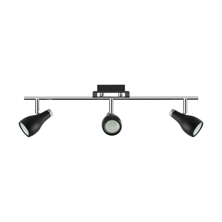Lampa ścienno-sufitowa Kinkiet Industrialny KINGA GU10 3I 03253 Struhm Ideus 3x GU10 Loft nowoczesny metalowy Czarna czarny chrom potrójny