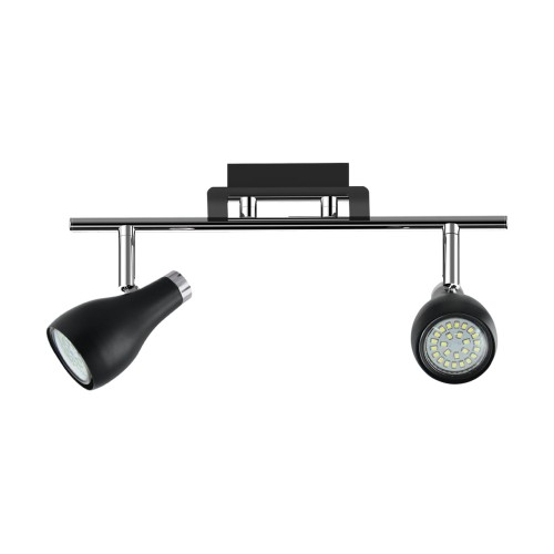 Lampa ścienno-sufitowa Kinkiet Industrialny KINGA GU10 2I 03252 Struhm Ideus 2x GU10 Loft nowoczesny metalowy Czarna czarny chrom podwójny