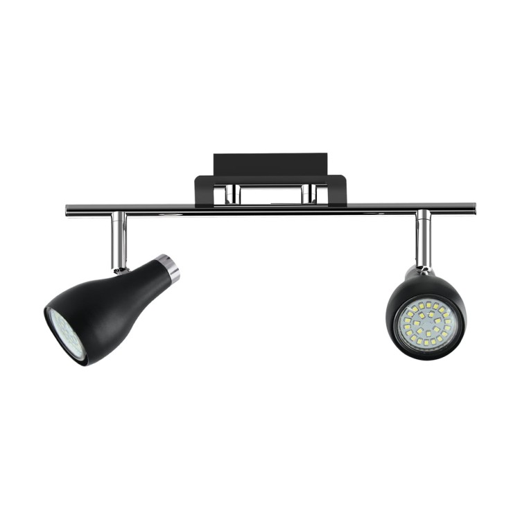 Lampa ścienno-sufitowa Kinkiet Industrialny KINGA GU10 2I 03252 Struhm Ideus 2x GU10 Loft nowoczesny metalowy Czarna czarny chrom podwójny