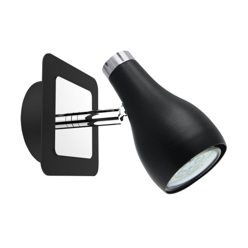 Lampa ścienno-sufitowa Kinkiet Industrialny KINGA GU10 1D 03251 Struhm Ideus Loft nowoczesny metalowy Czarna czarny chrom pojedynczy