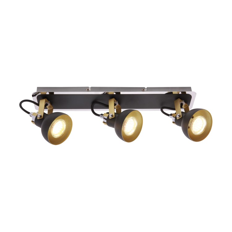 Lampa ścienno-sufitowa Kinkiet Industrialny MARIO GU10 3L 03044 Struhm Ideus 3x GU10 Loft nowoczesny metalowy Czarna czarny potrójny