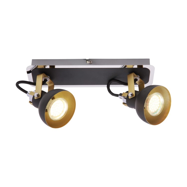 Lampa ścienno-sufitowa Kinkiet Industrialny MARIO GU10 2L 03043 Struhm Ideus 2x GU10 Loft nowoczesny metalowy Czarna czarny podwójny
