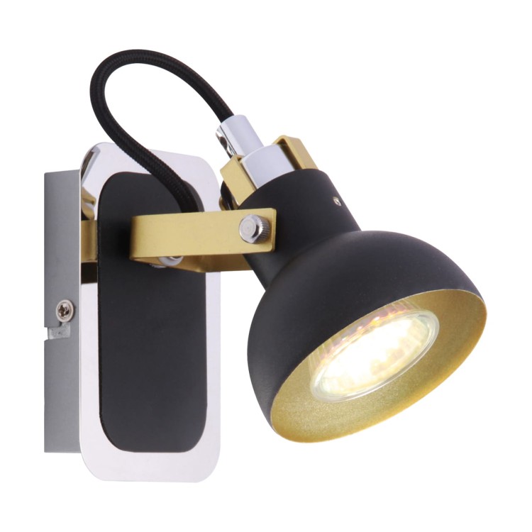 Lampa ścienno-sufitowa Kinkiet Industrialny MARIO GU10 1D 03042 Struhm Ideus Loft nowoczesny metalowy Czarna czarny pojedynczy
