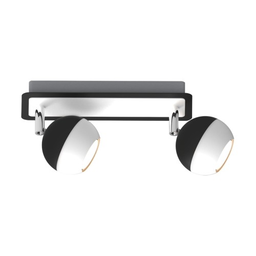 Lampa ścienno-sufitowa Kinkiet Industrialny KOMBI GU10 2L 02837 Struhm Ideus 2x GU10 Loft nowoczesny metalowy Czarna czarny czarno biały podwójny