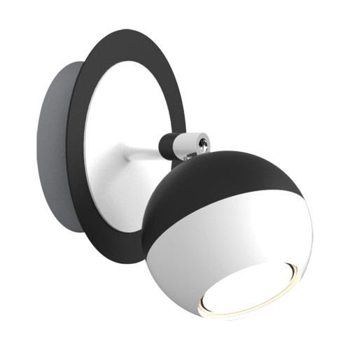 Lampa ścienno-sufitowa Kinkiet Industrialny KOMBI GU10 1C 02836 Struhm Ideus Loft nowoczesny metalowy Czarna czarny czarno biały pojedynczy