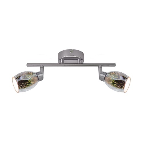 Lampa ścienno-sufitowa Kinkiet Industrialny ETNA G9 2I 03260 Struhm Ideus 2x E9 Loft nowoczesny metalowy Chrom podwójny