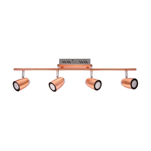 Lampa ścienno-sufitowa Kinkiet Industrialny SMD LED RUDA LED 4I WW 02843 Struhm Ideus 4x LED Loft nowoczesny metalowy Miedziany miedziana chrom poczwórny
