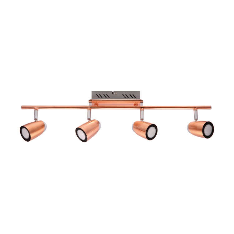Lampa ścienno-sufitowa Kinkiet Industrialny SMD LED RUDA LED 4I WW 02843 Struhm Ideus 4x LED Loft nowoczesny metalowy Miedziany miedziana chrom poczwórny