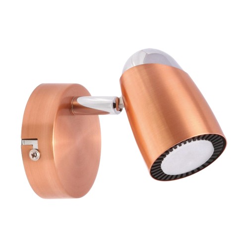 Lampa ścienno-sufitowa Kinkiet Industrialny SMD LED RUDA LED 1C WW 02840 Struhm Ideus LED Loft nowoczesny metalowy Miedziany miedziana chrom pojedynczy