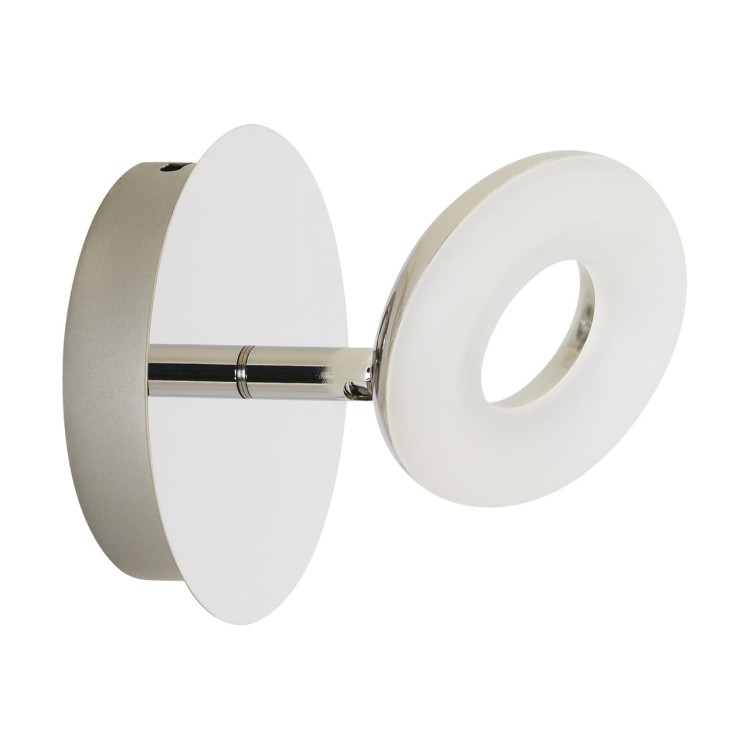 Lampa ścienno-sufitowa Kinkiet Industrialny SMD LED DONAT LED 1C WW 02725 Struhm Ideus LED Loft nowoczesny metalowy Chrom pojedynczy