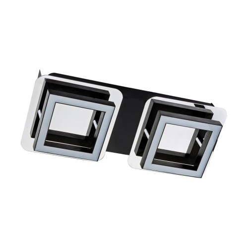 Lampa ścienno-sufitowa Kinkiet Industrialny SMD LED LIPSK LED 2L NW 03135 Struhm Ideus 2x LED Loft nowoczesny metalowy Chrom czarna czarny podwójny