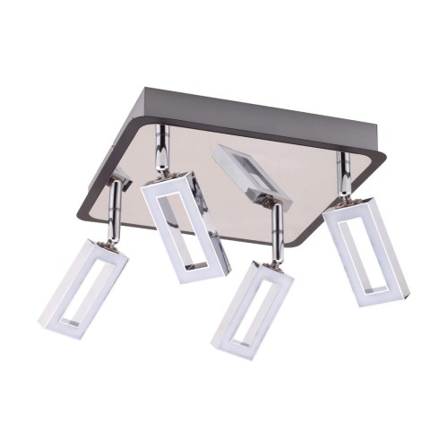 Lampa ścienno-sufitowa Kinkiet Industrialny SMD LED KENT LED 4D WW 02772 Struhm Ideus 4x LED Loft nowoczesny metalowy Chrom wenge poczwórny