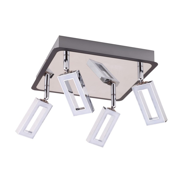 Lampa ścienno-sufitowa Kinkiet Industrialny SMD LED KENT LED 4D WW 02772 Struhm Ideus 4x LED Loft nowoczesny metalowy Chrom wenge poczwórny