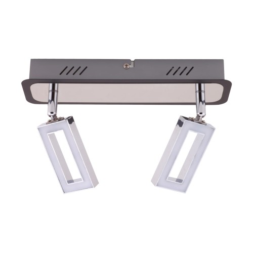 Lampa ścienno-sufitowa Kinkiet Industrialny SMD LED KENT LED 2L WW 02770 Struhm Ideus 2x LED Loft nowoczesny metalowy Chrom wenge podwójny