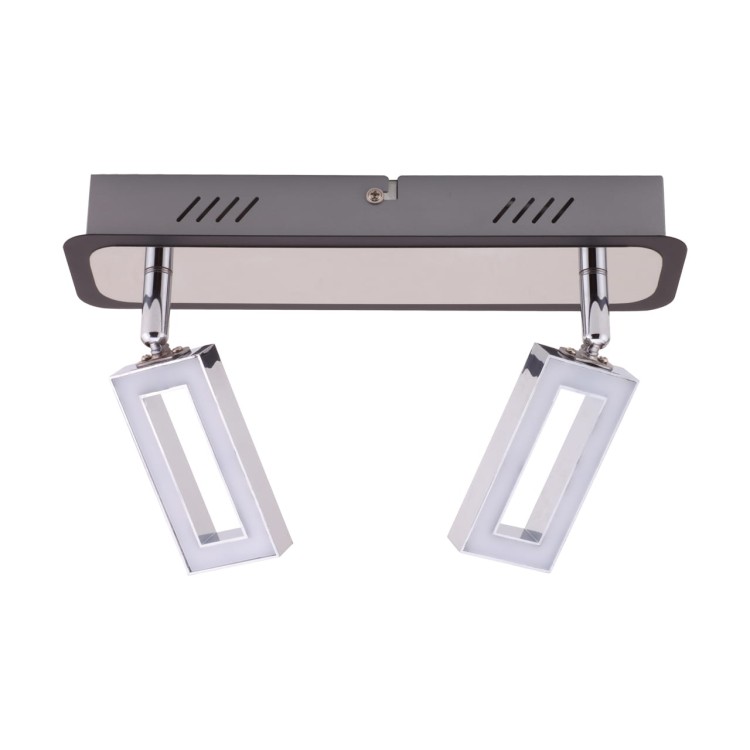 Lampa ścienno-sufitowa Kinkiet Industrialny SMD LED KENT LED 2L WW 02770 Struhm Ideus 2x LED Loft nowoczesny metalowy Chrom wenge podwójny