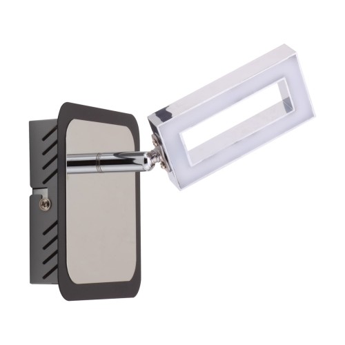 Lampa ścienno-sufitowa Kinkiet Industrialny SMD LED KENT LED 1D WW 02769 Struhm Ideus LED Loft nowoczesny metalowy Chrom wenge pojedynczy
