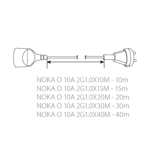 Przedłużacz ogrodowy elektryczny 20m NOKA 0 10A 2G1.0X20M 1 gniazdo 26212 Kanlux pomarańczowy