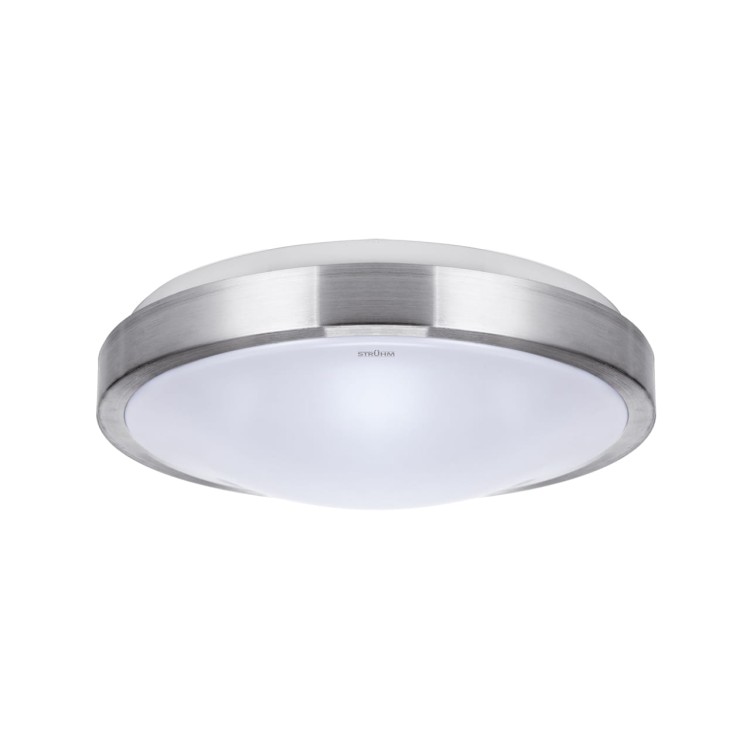 Plafoniera Plafon Łazienkowy SMD LED ALEX LED C 12W NW 03562 Struhm Ideus IP44 do łazienki sypialni korytarza jadalni oprawa lampa sufitowa barwa neutralna biała Srebrny srebrna