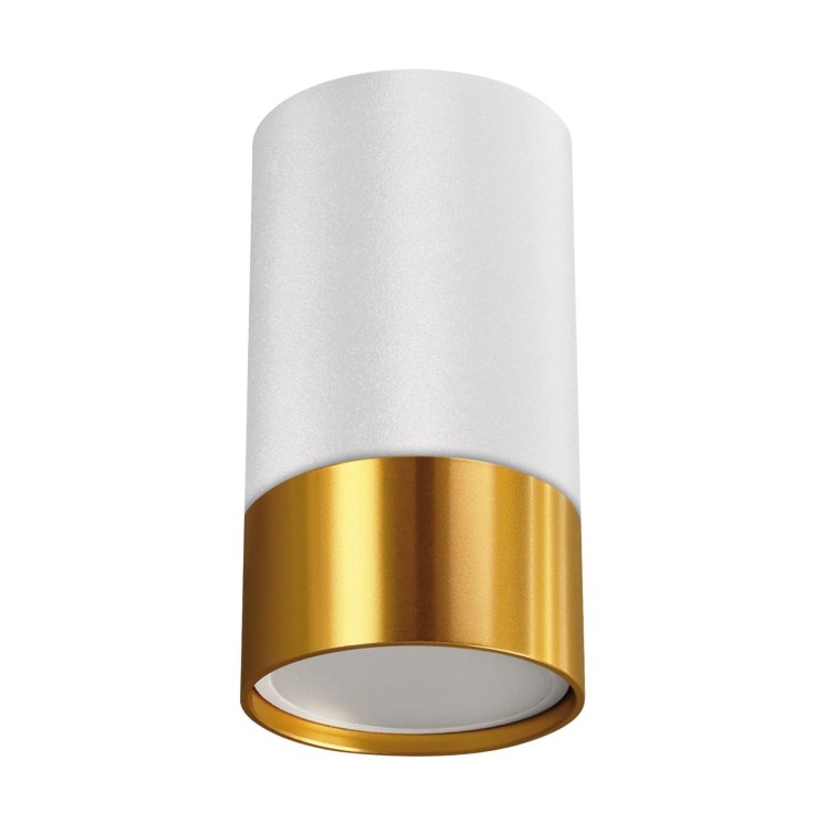 Sufitowa oprawa lampa punktowa PUZON DWL GU10 WHITE/GOLD 04122 Struhm Ideus tuba spot natynkowa nowoczesna oświetleniowa Biało złota biała biały
