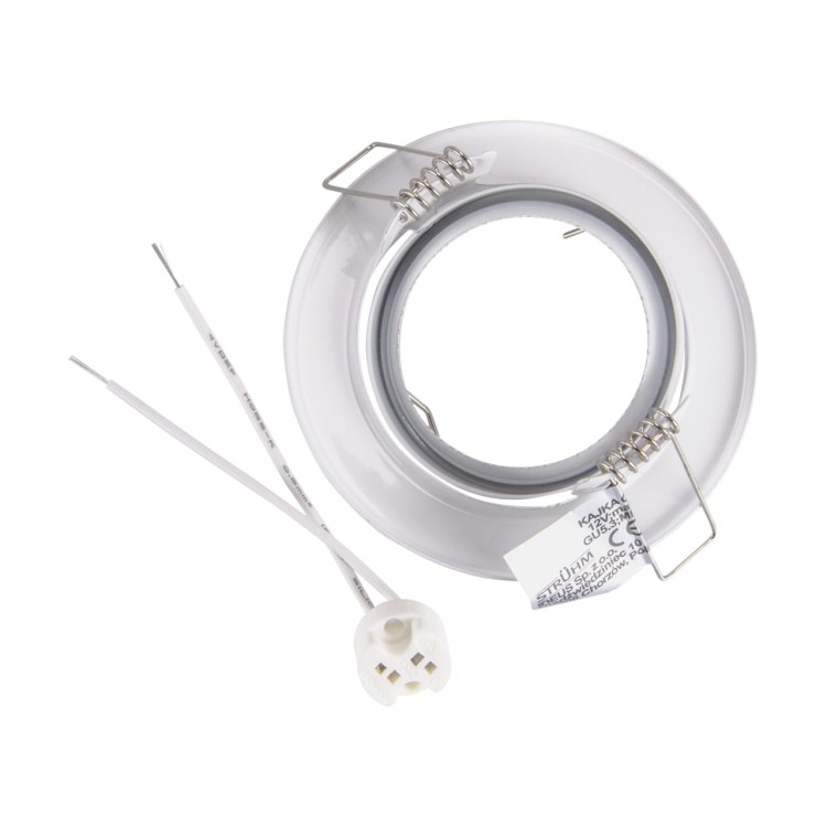 Oczko sufitowe LED okrągłe KAJKA C WHITE 03753 Struhm Ideus GU5.3 wpuszczane do zabudowy sufitu podwieszanego lampa oprawa biała białe biały