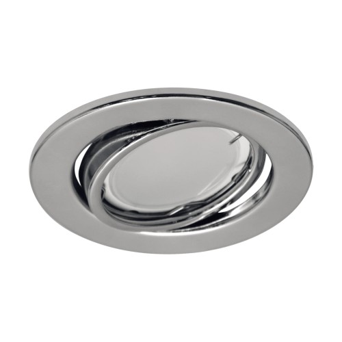 Oczko sufitowe LED okrągłe KAJKA C CHROME 03751 Struhm Ideus GU5.3 wpuszczane do zabudowy sufitu podwieszanego lampa oprawa chrom srebrna