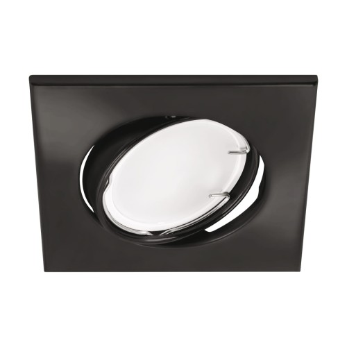 Oczko sufitowe LED kwadratowe BONO D BLACK 03981 Struhm Ideus GU10 wpuszczane do zabudowy sufitu podwieszanego lampa oprawa czarna czarne czarny